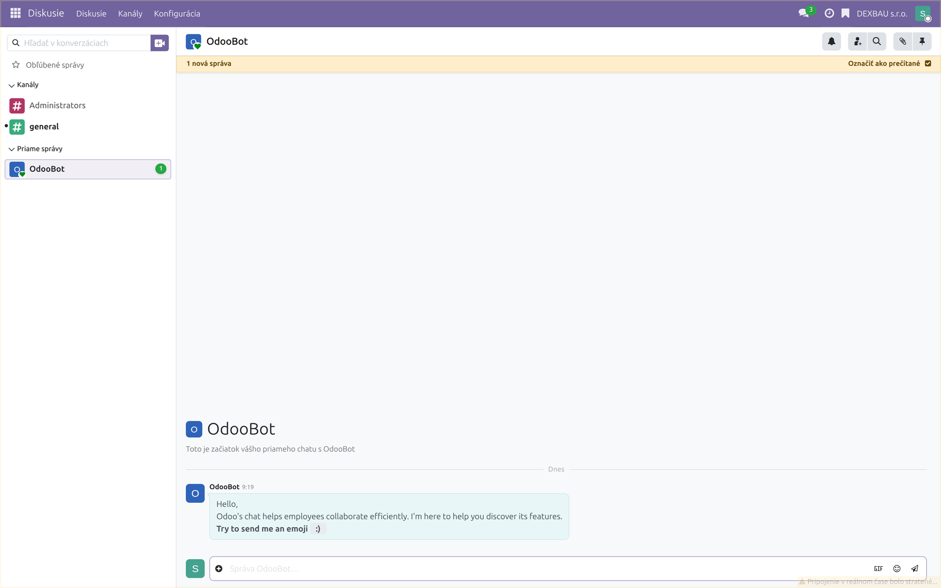 Diskusia – kanály a priame správy